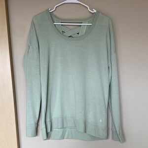 Light Sage Crisscross Back Pullover Sweatshirt